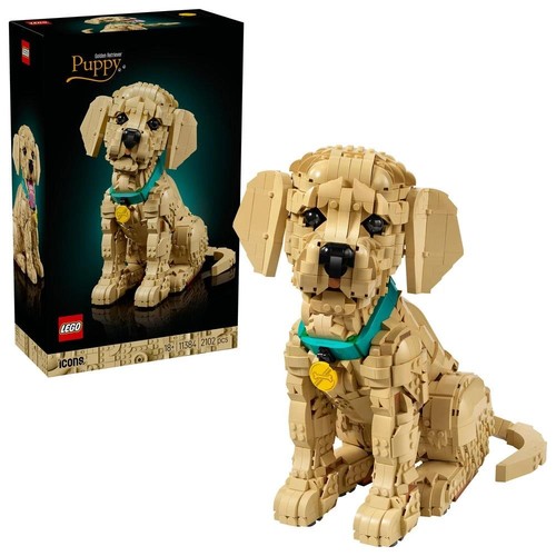 Lego icons golden retriever - golden,