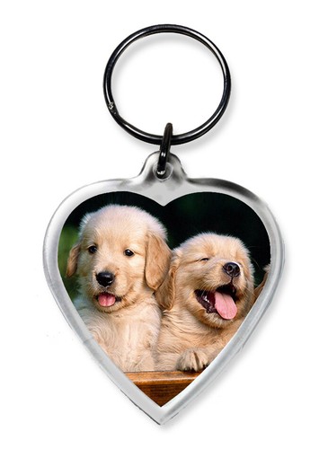 Dog keyrings heart shape pug - heart,